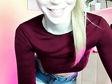 Blonde Dildo Masturbation Solo Teen Webcam