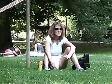 Amateur Brunette Masturbation Outdoor Solo