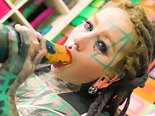 Anal Beautiful Blonde HD Masturbation Solo Stockings Tattoo Toys