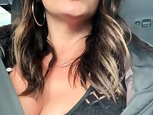 Big Tits Boobs Brunette Bus Busty Couch Nipples Outdoor Public