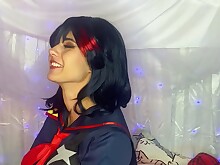 Amateur Brunette Cheerleader Solo