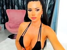 Big Tits Boobs Brunette Busty Jerking MILF Solo Strip Tease