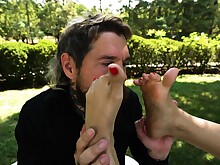 Babe Beautiful Blonde Fetish Foot Fetish HD Outdoor