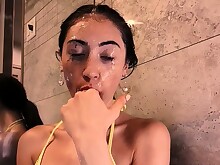 Amateur Brunette Facials HD Shower Teen Webcam