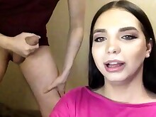 Deepthroat Dick Gorgeous Ladyboy Masturbation Shemale Solo Sucking Webcam