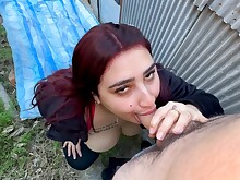 Ass Blowjob Brunette Hardcore HD Outdoor POV Redhead