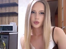 Babe Blonde Gorgeous HD Kitchen Masturbation Solo Tease Teen