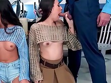 Blowjob Brunette Group Sex POV Rough Teen