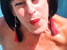 Amateur Brunette Deepthroat Dick Gorgeous Mature Outdoor Solo Sucking