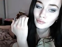 Amateur Babe Brunette Homemade Jerking Solo Webcam