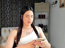 Babe Brunette Gorgeous Legs Solo