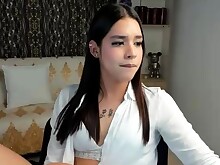 Babe Brunette Cute Masturbation Solo Webcam